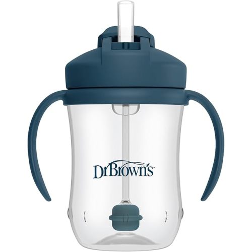 Dr. Brown’s Milestones Baby’s First Straw Cup, Training Cup with Weighted Straw, 9oz / 270mL