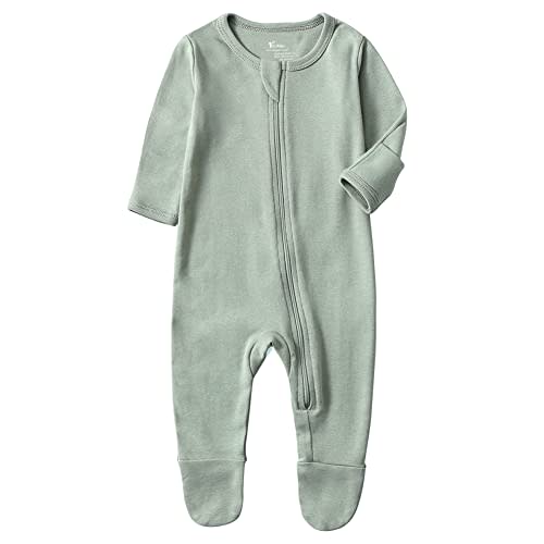 O2 BABY Baby Boys Girls Organic Cotton Zip-Front Sleeper Pajamas, Footed Sleep 'n Play