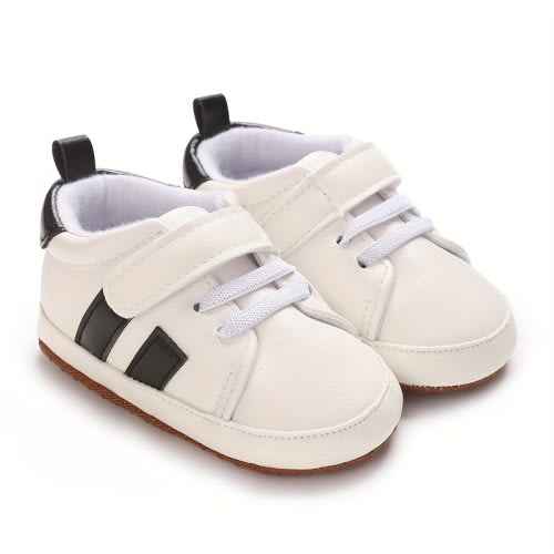 Children's Sports Shoes for Daily Wear, Suitable for Spring and Autumn Seasons, 0-1 Years Indoor/Outdoor Sneakers, Daily Wear Shoes, Playtime Footwear, Lace Detail Shoes, Solid Color Design, Soft Sole Comfort, First Walkers, Spring Autumn