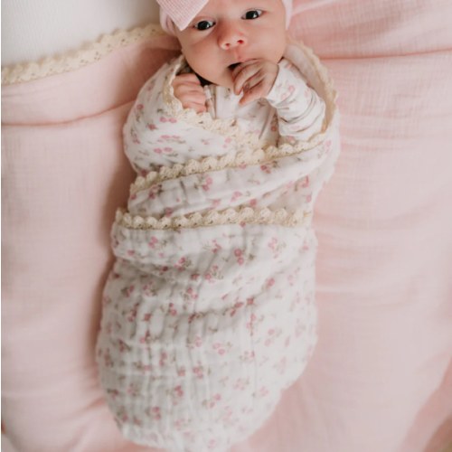 Gauze Lace Blanket | Paisley Peony – Little and Fern