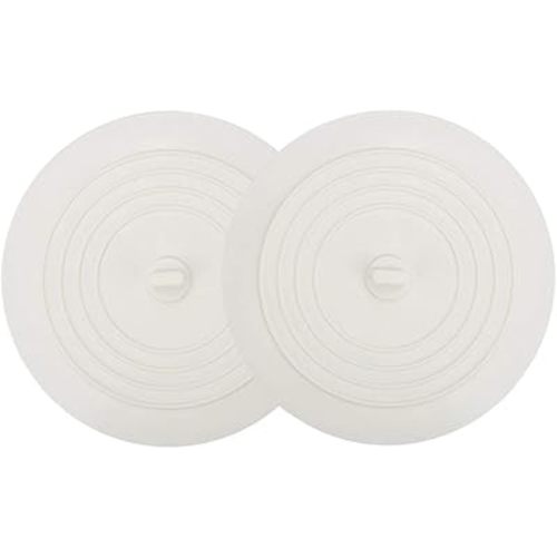 V-TOP Tub Stopper 2 Pack, 6 inches Large Silicone Drain Plug Hair Stopper Flat Suction Cover for Kitchen Bathroom and Laundry