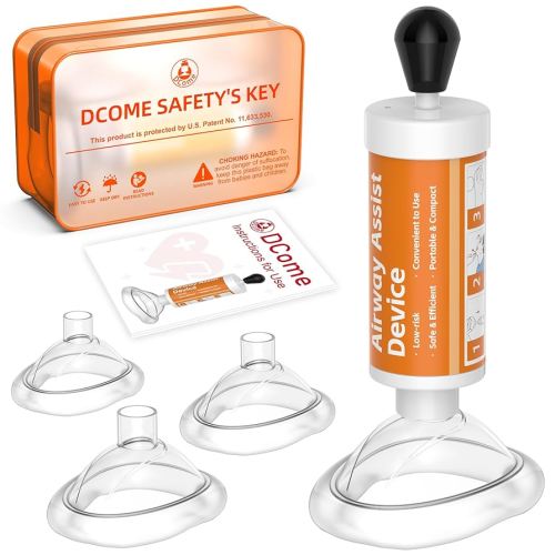 Choking Rescue Device, Anti Choking Device, Choking Rescue Device for Kids & Adults, 4 Sizes Choke Reliever, Portable Airway Suction Device, First Aid Kit for Children and Adults