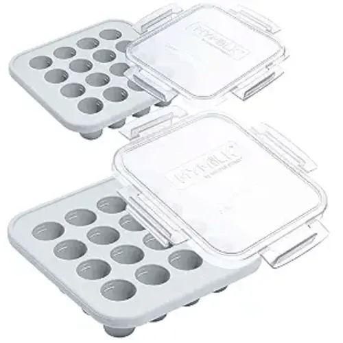 Souper Cubes My Milk Silicone Breast Milk Freezer Trays, Gray, 2-Pack