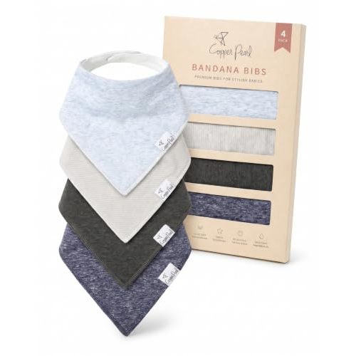 Copper Pearl Baby Bibs 4 Pack & 6 Pack, Bandana Drool Bibs for Baby Girl & Boy, Soft Cotton Bibs for Drooling and Teething