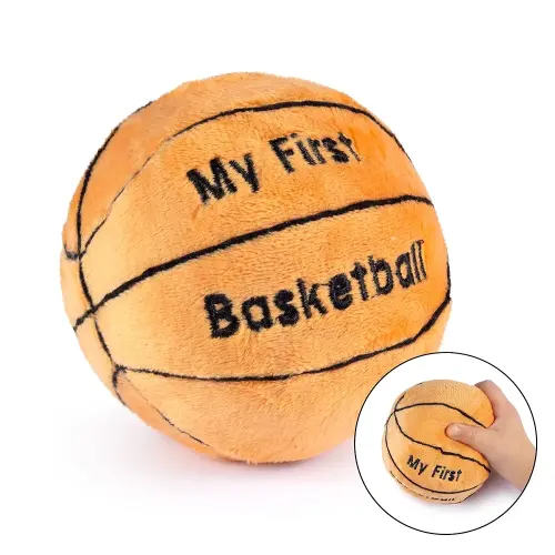 Plush Basketball Rattle | Basketball Toy | Learning Content | Great Gift for Toddler Girls or Boys | 0-36 Months