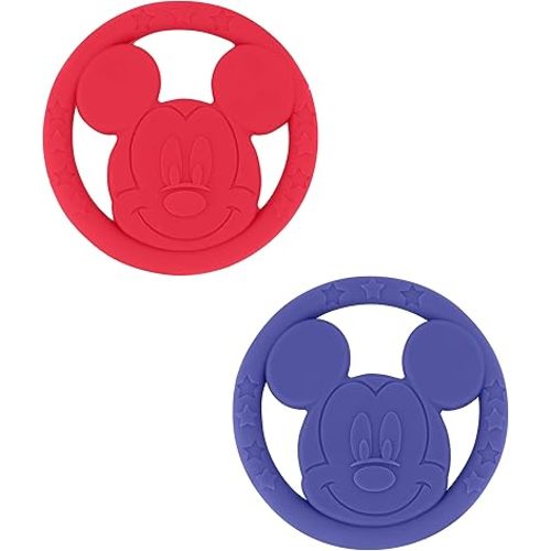 Cudlie Disney Silicone Teether Toy Set for Infants, Food Grade and BPA Free Teethers for Babies 6-12 Months, 2-Pack Teether Toys for Newborns