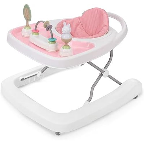 Ingenuity Step & Sprout 3-in-1 Foldable Baby Activity Walker with Removable Toys Ages 6 Months +, Pink