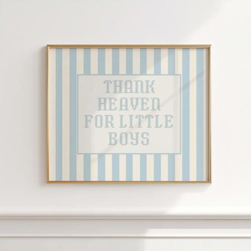Thank Heaven for Little Boys Wall Art, 36x24