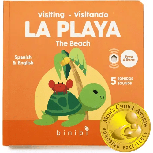 Libros de Español para Bebés y Niños Pequeños 1-3 La Playa Libro Sonido Bilingüe Interactivo con Sonidos Divertidos de Playa | Libro infantil bilingüe | Aprendizaje de español para niños |