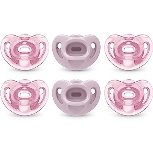 NUK Comfy Pacifiers, 0-6 Months, 6 Count (Pack of 1)