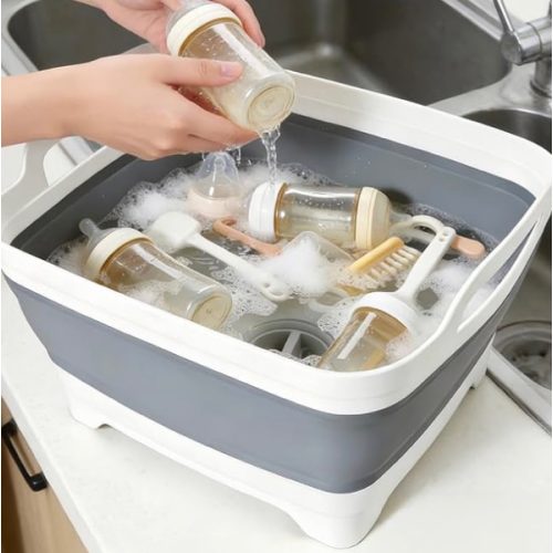 FOSJGO Collapsible Dish Basin with Drain Plug