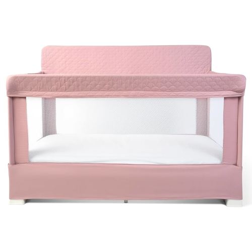 Baby Delight Lunaire Full Size Crib & Playard | Breathable Mesh Baby Crib | Tool-Free Assembly Baby Bed | 100% GOTS Certified Organic Cotton Fabric | Organic Rose
