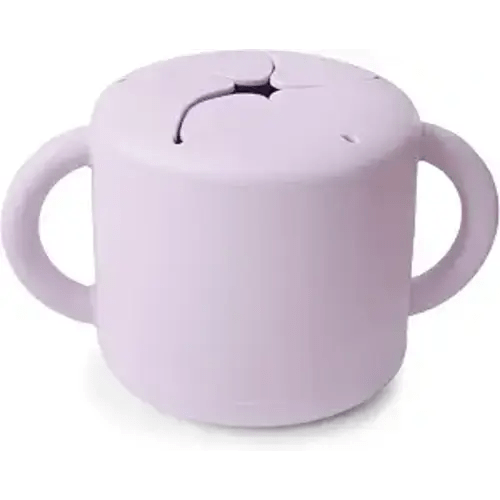 mushie Silicone Snack Cup | Spill Proof Food Container (Soft Lilac)