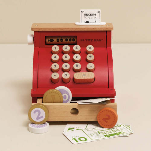 Le Toy Van Wooden Cash Register with Money | Retro Play Till – Playroom Collective