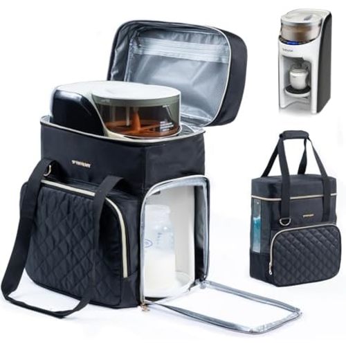 SFYBYHEART Carrying Case Compatible with Baby Brezza Formula Pro Advanced Formula Dispenser Machine Carrying Bag - Baby Formula Mixer Travel Bag with Pockets for Baby Essential, Pumps, Baby Bottles