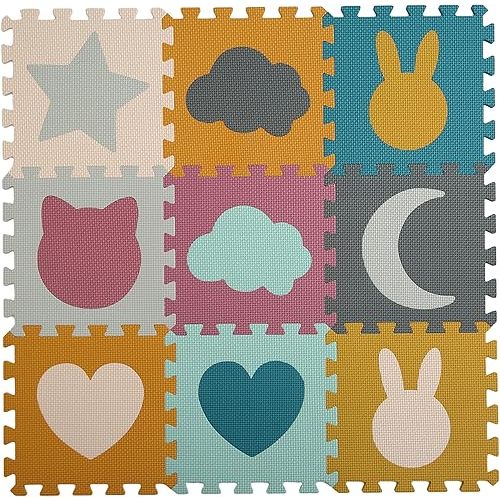 Baby Play Mats for Floor, Foam Baby Play Mat, Foam Play Mats Shapes Puzzle Mat 9 Pieces