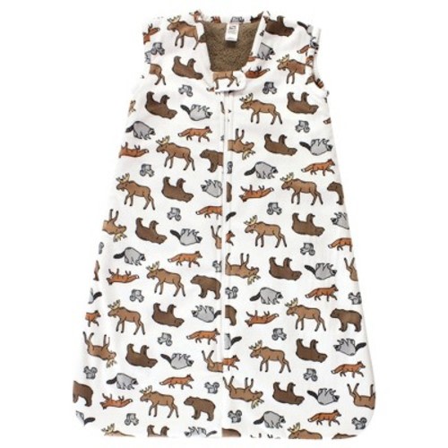 Hudson Baby Infant Boy Plush Faux Fur Sleeping Bag, Wearable Blanket, Animal Adventure, 0-6 Months