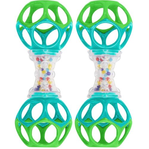 Bright Starts Oball Shaker Rattle Toy, Ages Newborn + (Pack of 2)