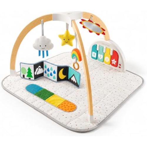 Montessori Wooden Baby Gym with Kick or Press Piano (Sunrise)