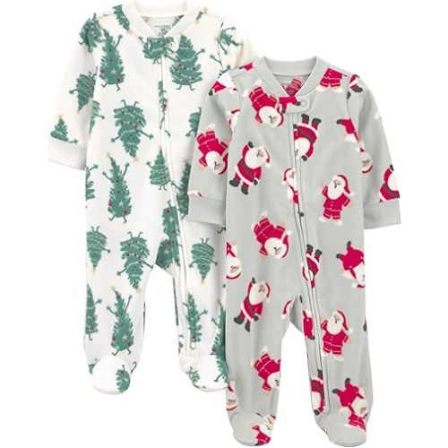 Simple Joys by Carter's Baby In 2pk Fleece Snp Santa Trees