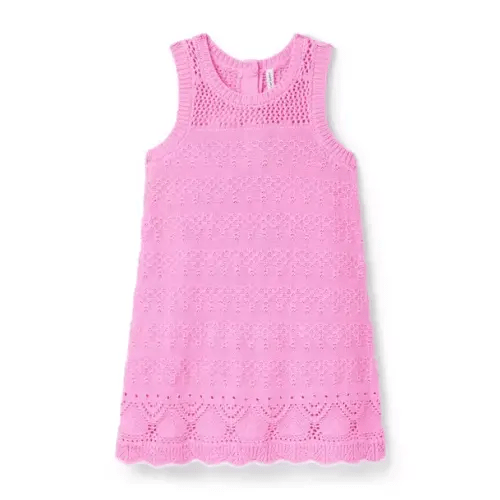 Girl Warm Pink The Crochet Sweater Dress by Janie and Jack