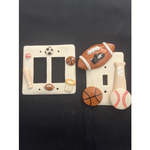 3D Sports Light Switch Cover Switchplate 3D Plug Outlet GFCI Decora Switch Plate Ceramic