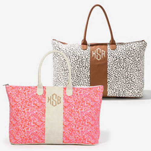 Monogrammed Spotted Weekender
