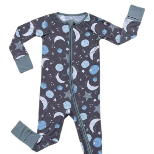 Blue To the Moon & Back Zippy - Little Sleepies