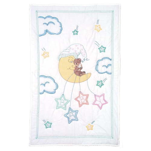 Jack Dempsey Bear on the Moon Crib Quilt Top