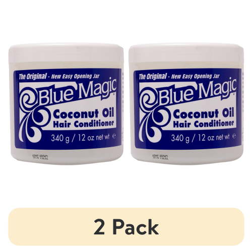 (2 pack) Blue Magic Coconut Oil Conditioner, 12 oz., Dry Hair Type, Repair Split Ends, Moisturizing, Jar