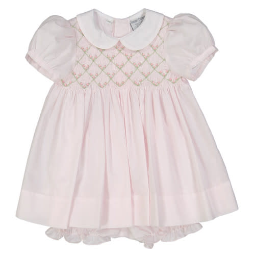 Smocked Pink & Blue Dress for Baby Girl and Toddler I Feltman Brothers