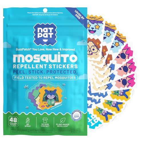NATPAT Buzz Patch Mosquito Patch Stickers for Kids - Plant Based Ingredients, Non-Toxic - The Original All Natural Citronella Essential Oil Insect Patch, DEET Free, for Toddlers, Kids (48 Pack)