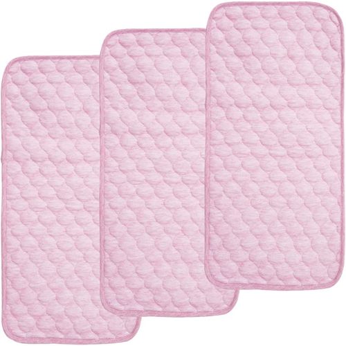 BlueSnail Quilted Thicker Waterproof Changing Pad Liners,3 Count(Pink 13” x 27”)