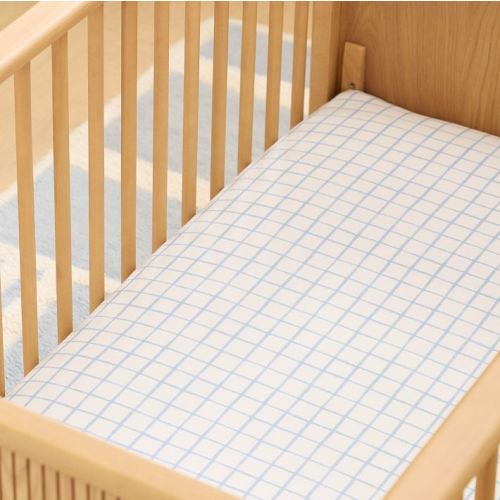 Organic Painterly Grid Crib Fitted Sheet