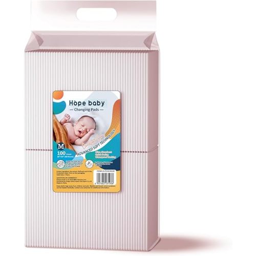 JUS COOL Baby Disposable Changing Pads, 18”x 24”(100 Count) Underpads Portable Diaper Changing Pads, Soft Bed Pads Ultra Absorbent and Waterproof