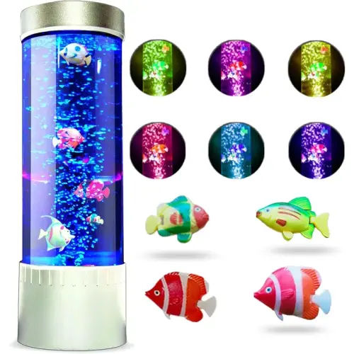 Bubble Fish Lamp | Desktop Sensory LED Bubble Lamps | 7 Colo - TikTok Shop