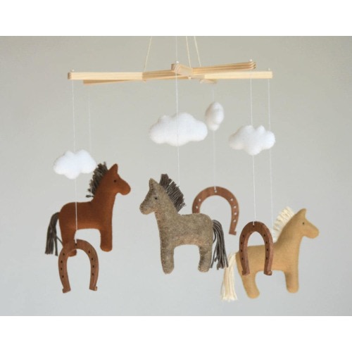 Horse Baby Mobile, Farm Animals Baby Mobile, Pony Cot Mobile, Horse Nursery Decor, Baby Room Decoration, Pony Baby Mobile, Baby Shower Gift
