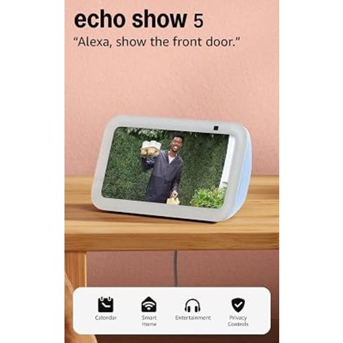 Amazon Echo Show 5 (newest model), Smart display, Designed for Alexa+, 2x the bass and clearer sound, Cloud Blue