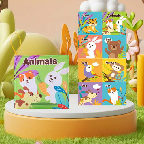 Baby Cloth Book with Crinkle Pages – Soft Sensory Fabric Learning Toy for Newborns Toddlers Tear Resistant Chew Safe Machine Washable Interactive Developmental Book