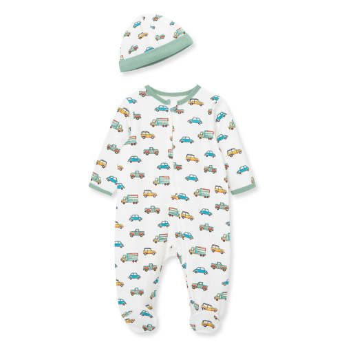On the Go 2-Way-Zip Footed One-Piece and Hat