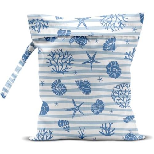 Wet Dry Wet Bag for Swimsuit Towel Baby Travel Cloth Diapers Beach Gym Toiletries Makeup Storage Bag Summer Vacation Essential Holiday Summer Vibes Ocean