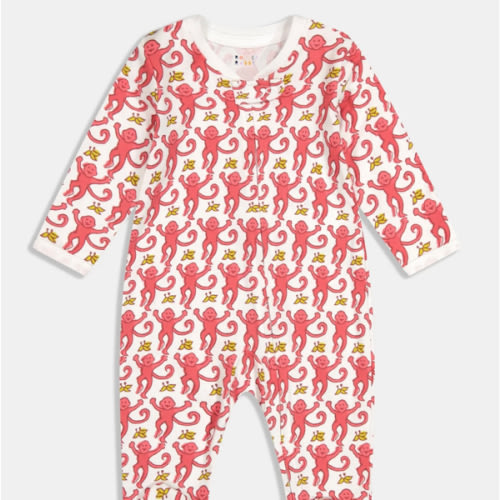 Infant Monkey Zipper Footie