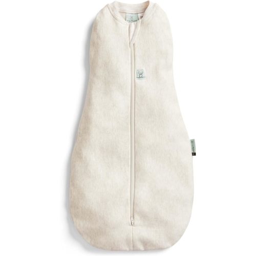 ergoPouch 0.2 TOG Cocoon Swaddle Bag, 0-3 Months, Oatmeal Marle Print – Organic Cotton, Zip-Up Baby Swaddle, Arms In/Out, Lightweight & Breathable, Ideal For Room Temperatures (22–26°C)
