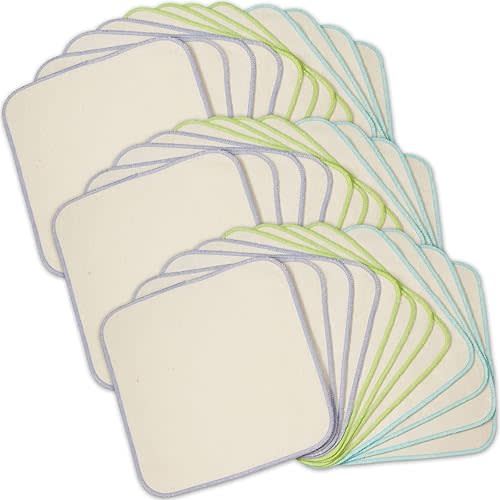 OsoCozy Organic Flannel Cloth Baby Wipes | 3 Pack of 12 Per Package