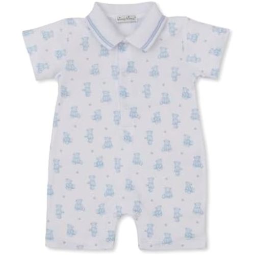kissy kissy Baby Boys 100% Pima Cotton Teddy Bears Print Short Playsuit Romper, Newborn to 9 Months