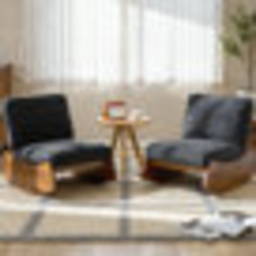 Ebern Designs Upholstered Solid Wood Rocking Chair | Wayfair