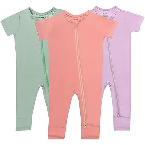 GUISBY Rayon of Bamboo Baby Short Sleeve Footless Pajamas