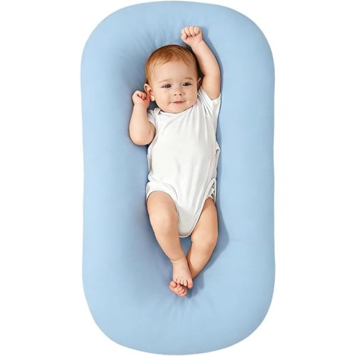 Infant Support Cushion - Baby Support Cushion with Cover for Newborn, Portable Tummy Time Mat for Home and Travel, Soft Breathable, Supervised Use, Baby Essentials Gift (Blue)