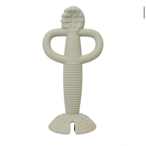 Busy Baby Teething Spoon is Dishwasher Safe in Food Grade Silicone (Tan)