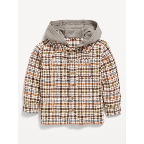 Button-Front Hooded Shirt for Toddler Boys